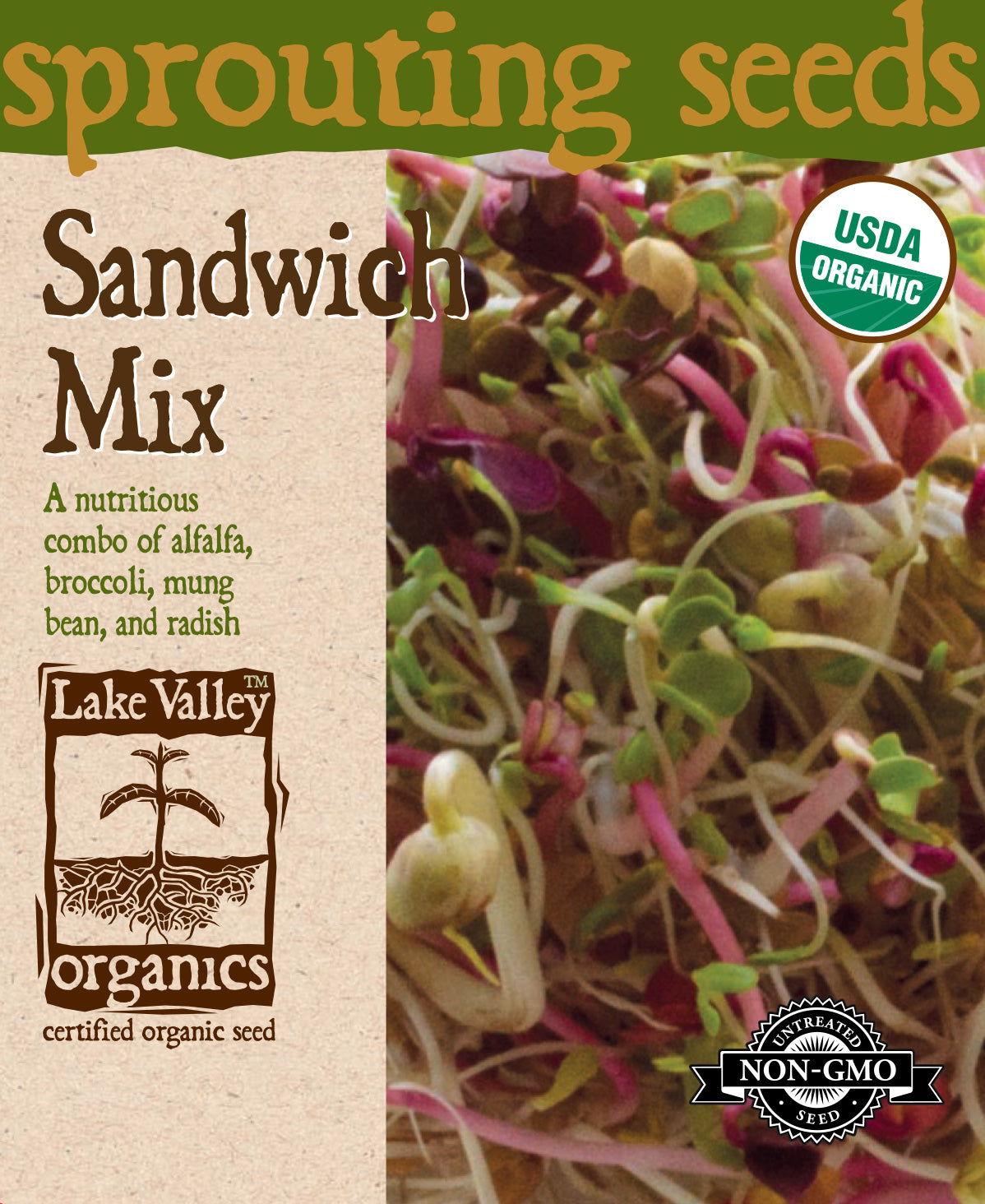 Sandwich Mix (Alfalfa, Broccoli, Mung Bean, Radish) - Item #4375